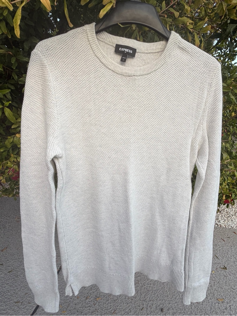 Express men’s Cream Crewneck Sweater gently used size M